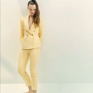 ZARA NWT LEMON YELLOW SUIT JACKET & PANTS XL